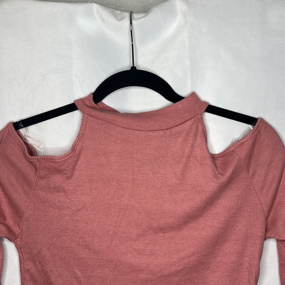 NWT HEART & HIPS PINK LONG SLEEVE CROP TOP (L) - Picture 4 of 7